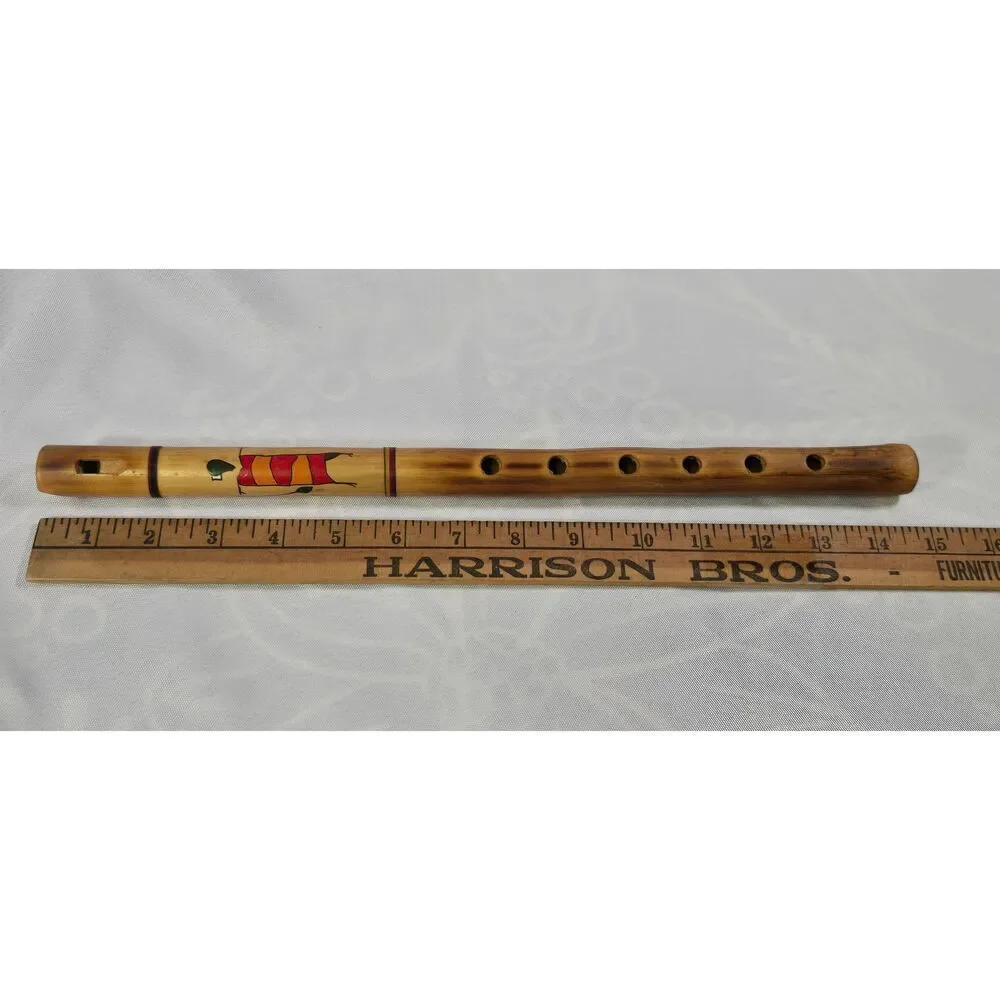Handmade Bamboo Quena Flute featuring Kokopelli Design
